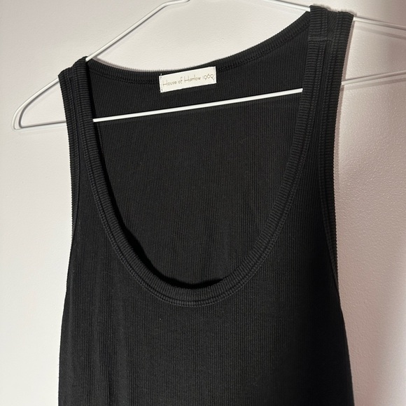 house of harlow black tight bodycon ribbed midi dress cut out back size small - Picture 3 of 6